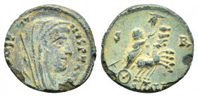 DIVUS CONSTANTINE I THE GREAT.(Died 337).Alexandria.Ae.

Obv : DV CONSTANTINVS PT AVGG.
Veiled bust right.

Rev : SMALA.
Constantine driving quadriga ...