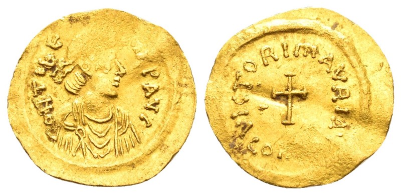 MAURICE TIBERIUS.(582-602).Constantinople.Tremissis.

Obv : D N TIЬЄRI P P AVG...