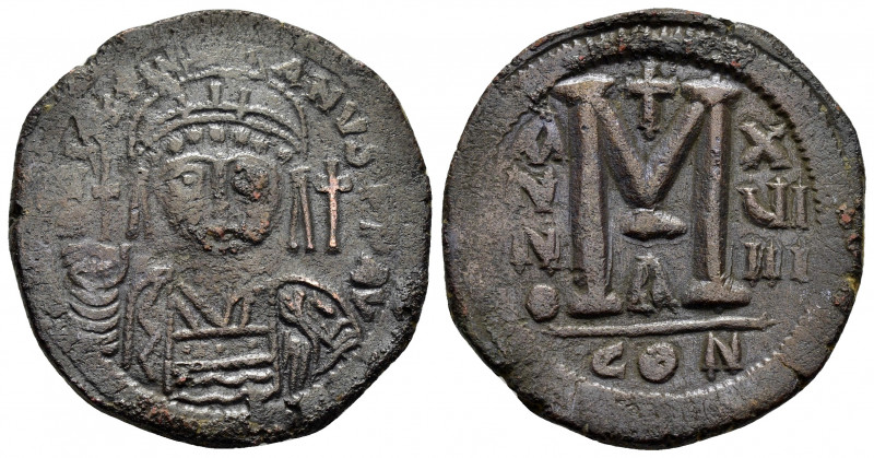 JUSTINIAN I.(527-565).Constantinople.Follis.

Obv : D N IVSTINIANVS P P AVC.
Hel...