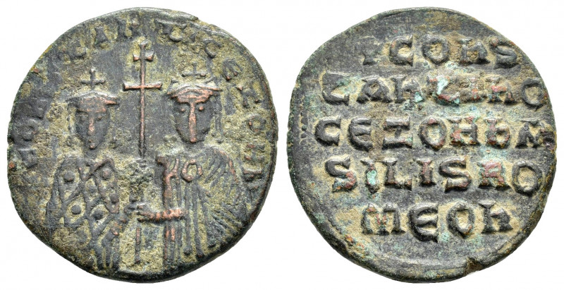 CONSTANTINE VII PORPHYROGENITUS and ZOE.(913-959).Constantinople.Follis.

Obv : ...