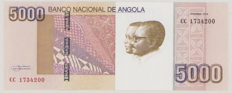 Angola, 5000 Kwanzas, October 2012, CC 1734200, P158, BNB B551a, UNC

Estimate: ...