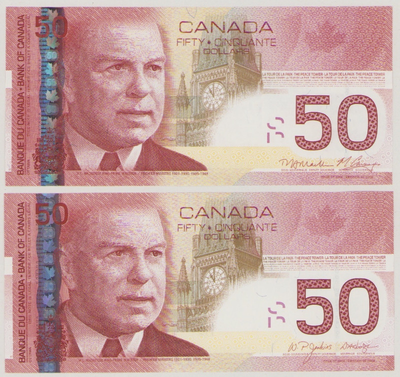 Canada, 50 $, 2004/2006, 2011, AHM 1188047, AHP 5317199, P104b, d, BNB B369b, d,...