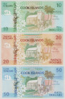 Cook Islands, 10 & 20 & 50 Dollars, ND, P8a, 9a, 10a, BNB B108a, B109a,B110a, 3x UNC

Estimate: 40-50
