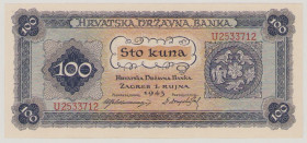 Croatia, 100 Kuna, 1.9.1943, U2533712, P11a, BNB B202a, UNC

Estimate: 70-100
