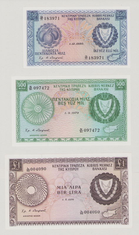 Cyprus 250 Mils, 1.12.1980, Q/71 183971, P41c, BNB B301p, AU;
500 Mils, 1.9.1979...