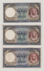 Egypt, 1 & 1 & 1 Egyptian Pound, 27.1.1945, 26.5.1948, 7.6.1948, P22c, d, d, BNB B121e, B121f, B121f, 3x VF, 3 pcs.

Estimate: 120-140