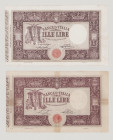 Italy, 1000 Lire, 15.8.1919, B46 6301, sign.Stringher-Sacchi, P41f, BNB B405f, VF, 1000 Lire, 6.4.1917, FORGERY, printed watermark on back, P41dx, BNB...