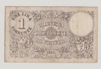 Italy, Comune di Venezia, 1 Lira Corrente, 1848, stamp and embossed seal, No.130, PS192, Alfa VENE.40, VF

Estimate: 80-120