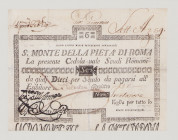 Italy, Stato Pontificio, S.Monte Della Pietá di Roma, 6 Scudi, 1.8.1796, PS304, Alfa SMP-C.34, Tipo 3, VF, repaired

Estimate: 60-100