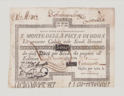 Italy, Stato Pontificio, S.Monte Della Pietá di Roma, 7 Scudi, 15.1.1788, PS305, Alfa SMP-C.44, Tipo 2, Fine, holes

Estimate: 60-100