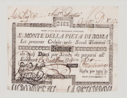 Italy, Stato Pontificio, S.Monte Della Pietá di Roma, 12 Scudi, 1.8.1796, PS310, Alfa SMP-C.124, Tipo 3, VF, small repairs

Estimate: 80-120