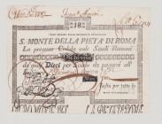 Italy, Stato Pontificio, S.Monte Della Pietá di Roma, 18 Scudi, 1.2.1792, PS316, Alfa SMP-C.211, Tipo 3, EF

Estimate: 180-260