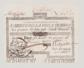 Italy, Stato Pontificio, S.Monte Della Pietá di Roma, 28 Scudi, 25.2.1795, PS326, Alfa SMP-C.362, Tipo 3, VF/EF

Estimate: 180-260