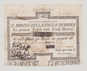 Italy, Stato Pontificio, S.Monte Della Pietá di Roma, 46 Scudi, 9.7.1790, PS344, Alfa SMP-C.630, Tipo 2, VF, small rapairs

Estimate: 180-250