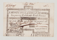 Italy, Stato Pontificio, S.Monte Della Pietá di Roma, 47 Scudi, 1.5.1797, PS345, Alfa SMP-C.650, Tipo 3, VF 

Estimate: 180-250
