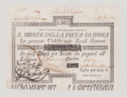 Italy, Stato Pontificio, S.Monte Della Pietá di Roma, 50 Scudi, 15.1.1788, PS348, Alfa SMP-C.689, Tipo 2, VF, small repair

Estimate: 200-280