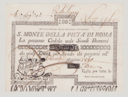 Italy, Stato Pontificio, S.Monte Della Pietá di Roma, 80 Scudi, 15.1.1788, PS354, Alfa SMP-C.779, Tipo 2, EF

Estimate: 220-300