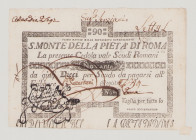 Italy, Stato Pontificio, S.Monte Della Pietá di Roma, 90 Scudi, 1.5.1797, error - butterfly, PS356, Alfa SMP-C.815, Tipo 3, AU 

Estimate: 350-500