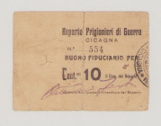 Italy, POW, WWI., Cicagna, 5 Centesimi, No.554, stamp front and back, two facs. sigantures front, Campbell not listed, F/VF

Estimate: 450-650