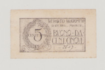Italy, POW, WWI., Monreale, 5 Centesimi, No.2607, stamp in back, Campbell 5674, AU

Estimate: 350-500