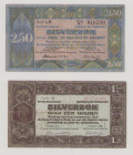 Netherlands, 1 Gulden 1.2.1920, Serie U No.376806, 2,50 Gulden, 1.10.1920, Serie LH No.016520, P 15&16, F/VF, F/VF (2 pcs)

Estimate: 60-80
