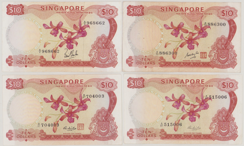 Singapore 10 Dollars, ND, A/4 968662, P3a, BNB 103a, VF/EF;
10 Dollars, ND, A/72...