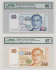 Singapore 50 Dollars, no date, 4MH 270510, P49f, BNB B205f, UNC, PMG 66 EPQ 100 Dollars, ND, UNC, PMG 67 EPQ (2 pcs)

Estimate: 180-200