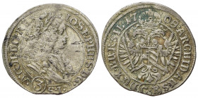 AUSTRIA. Joseph I. 3 Kreuzer 1708 CB. Ag (1,74 g). BB+