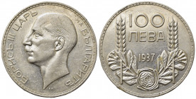 BULGARIA. Boris III (1918-1943). 100 Leva 1937. Ag. KM#45. qSPL