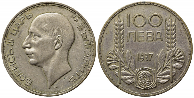 BULGARIA. Boris III. 100 Leva 1937. Ag. KM#45. BB+