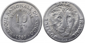 CONGO. 10 Francs 1965. Al. FDC