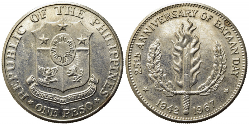 FILIPPINE. 1 Peso 1967. Ag. qFDC