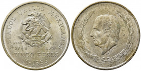MESSICO. 5 Pesos 1953. Ag. qFDC
