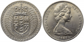 NUOVA ZELANDA. Elisabetta II. One dollar 1967. Ni. qFDC