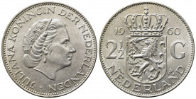 OLANDA. 2 1/2 Gulden 1960. Ag. FDC