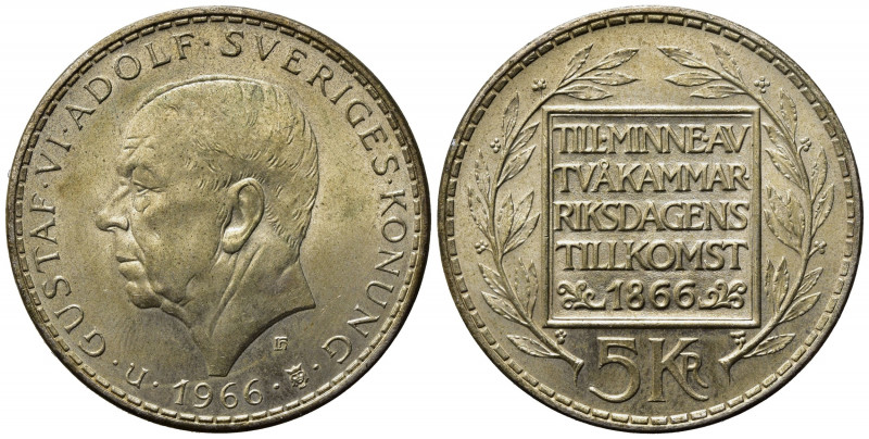 SVEZIA. 5 Korone 1966. Ag. qFDC