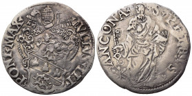 ANCONA. Giulio III (1550-1555). Giulio con San Pietro. Ag (2,89 g). MIR 993/6. qBB