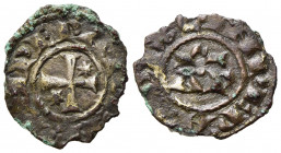 BRINDISI. Enrico Vidi Svevia (1191-1196) con la moglie Costanza d'Altavilla. Mezzo denaro Mi (0,25 g). qBB