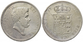NAPOLI. Ferdinando II di Borbone (1830-1859). Piastra da 120 grana 1840. Ag (26,88 g). Magliocca 548. qBB