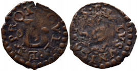 NOVELLARA. Alfonso II Gonzaga (1644-1678). Anonime di Alfonso II. Quattrino 1663 con Volto Santo del tipo Lucca Cu (0,63 g). MIR 887/2 R. BB