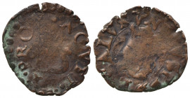 NOVELLARA. Alfonso II Gonzaga (1644-1678). Anonime di Alfonso II. Quattrino con Volto Santo del tipo Lucca Cu (0,61 g). MIR 889 R. MB