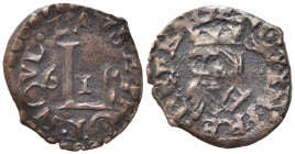 NOVELLARA. Alfonso II Gonzaga (1644-1678). Quattrino 1661 con Volto Santo del tipo Lucca. Cu (0,66 g). MIR 888 R3 var. NOVL; Bellesia 14/b. BB