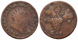 PALERMO. Regno di Sicilia. Ferdinando III di Borbone (1759-1816). Grano 1814. MIR 652/2. MB+