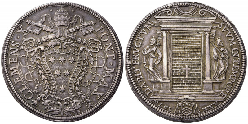 ROMA. Stato Pontificio. Clemente X (1670-1676). Piastra del Giubileo 1675. Ag (3...