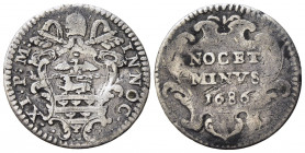 ROMA. Stato Pontificio. Innocenzo XI (1676-1689). Grosso MOCET MINVS 1686. Ag (1,28 g). Munt.211. MB
