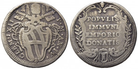 ROMA. Stato Pontificio. Clemente XII (1730-1740). Testone POPVLIS IMMVNI EMPORIO DONATIS. Ag (7,96 g). Muntoni 39; MIR 2497. MB-BB
