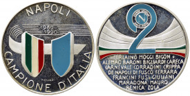 MEDAGLIE ITALIANE. Medaglia Napoli Campione d'Italia 1989/1990. IPZS. Ag. Con Cofanetto. Proof