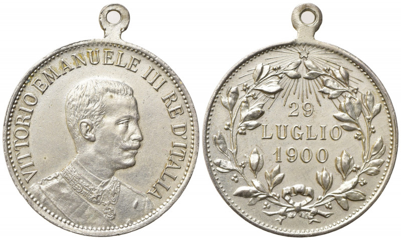 SAVOIA. Vittorio Emanuele III. Medaglia commemorativa morte di Umberto I - 29 lu...