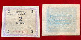 Occupazione alleata della Sicilia. 2 AM lire 1943. Serie sostitutiva * serie B.E.P. MB