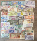 Lotto di 40 banconote mondiali. Molte in conservazione FDS
